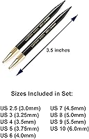 Vista 4 de Lantern Moon Ancestry - Juego de 9 pares de agujas de tejer circulares intercambiables de 4 pulgadas, hechas a mano de ébano de EE. UU. 2.5, 3, 4