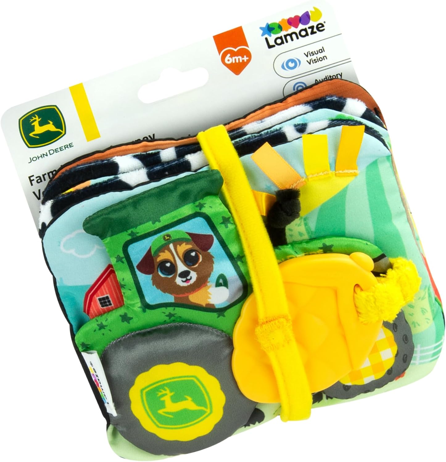 Lamaze John Deere Farm to Table Journey Soft Baby Book – High Contrast Sensory Toys for Early Development - Sensory Tummy Time Toys for Babies - Ages 0 Months and Up
