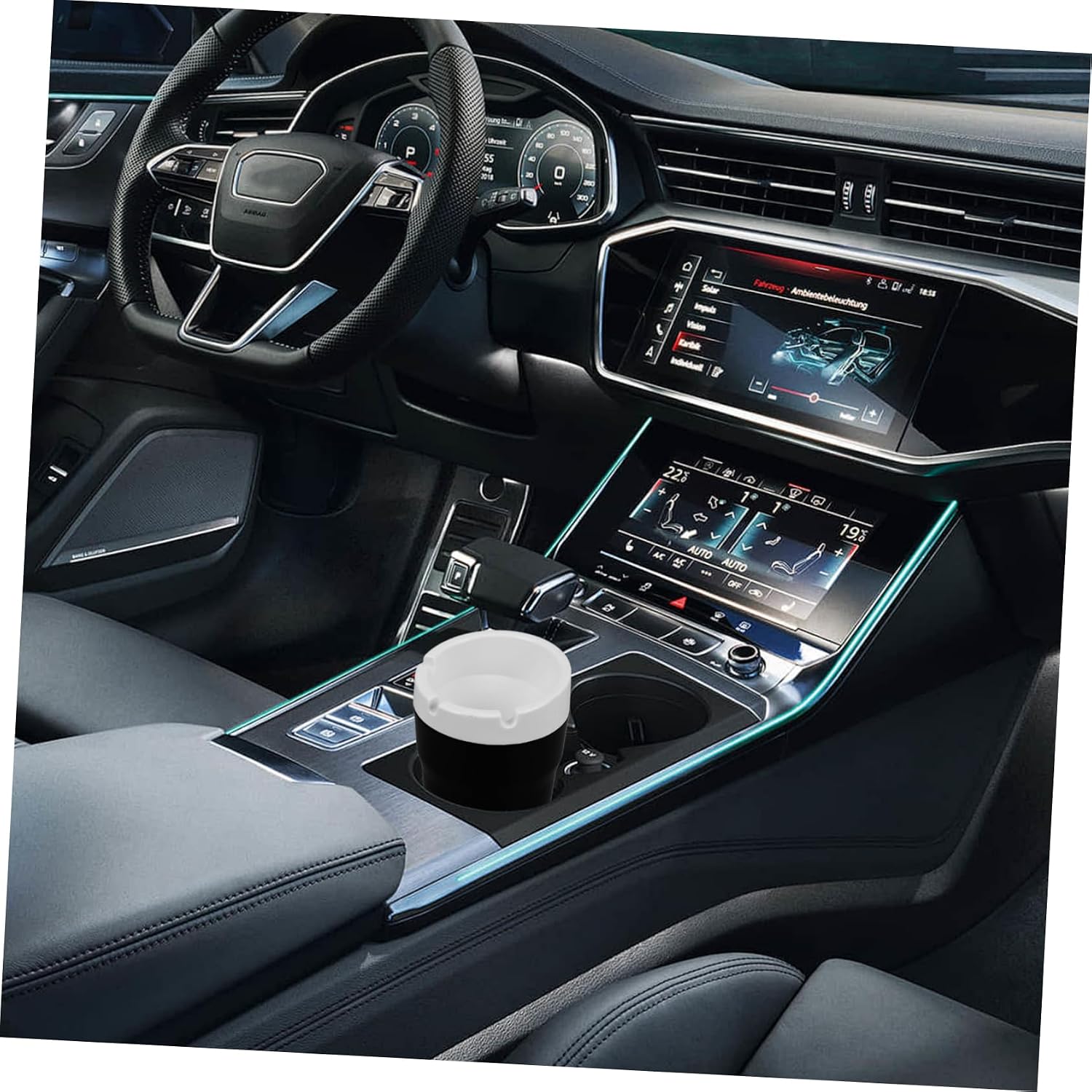 Portable Car Ashtray Lid Self-extinguishing Butt Bucket Design for Easy Cleaning and Compact Fit Cup Holders for Home Office and Truck Use
