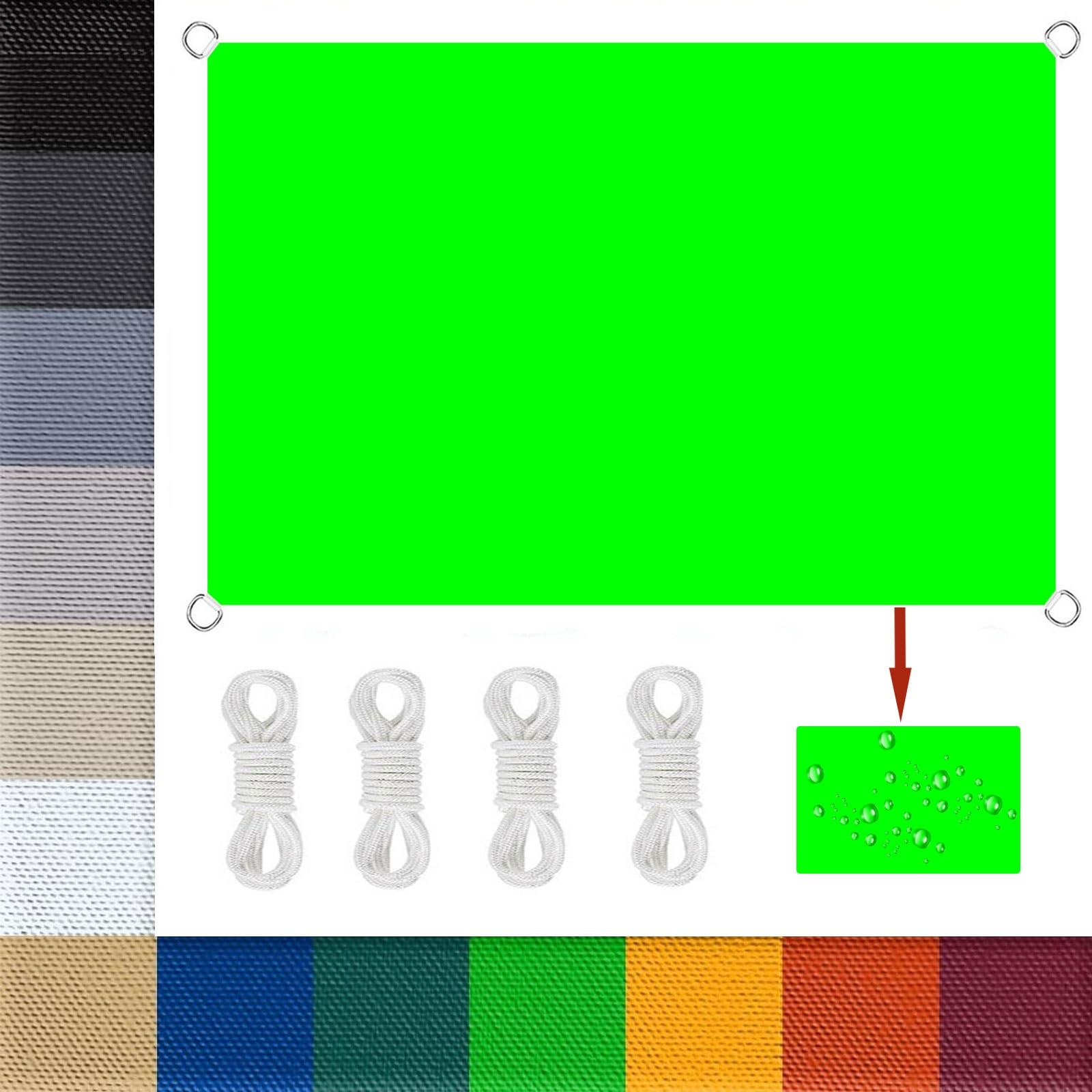 Voile d'ombrage rectangulaire 1,7x1,8 m vert tendre avec kit de fixation inclus