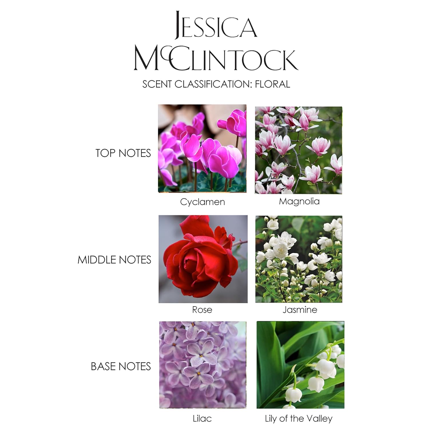 Jessica McClintock Number 3 Eau De Parfum Spray for Women, 3.4 oz - Romantic Floral Fragrance with Jasmine, Lilac, Lily of the Valley & Musk, Long-Lasting Scent