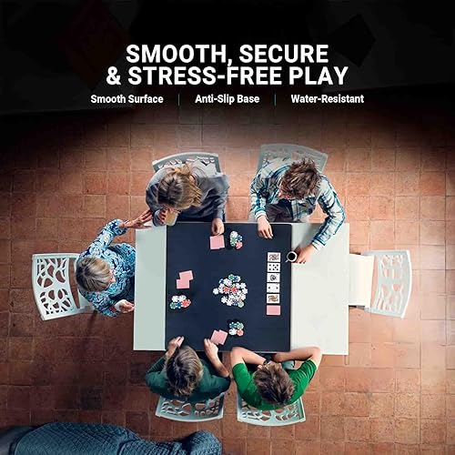 Miniatura 99 de Tapete de juego de mesa de 42 x 66 pulgadas, tapete Mahjong para mesa con bolsa de transporte, tapete de juego de neopreno antideslizante, cubierta
