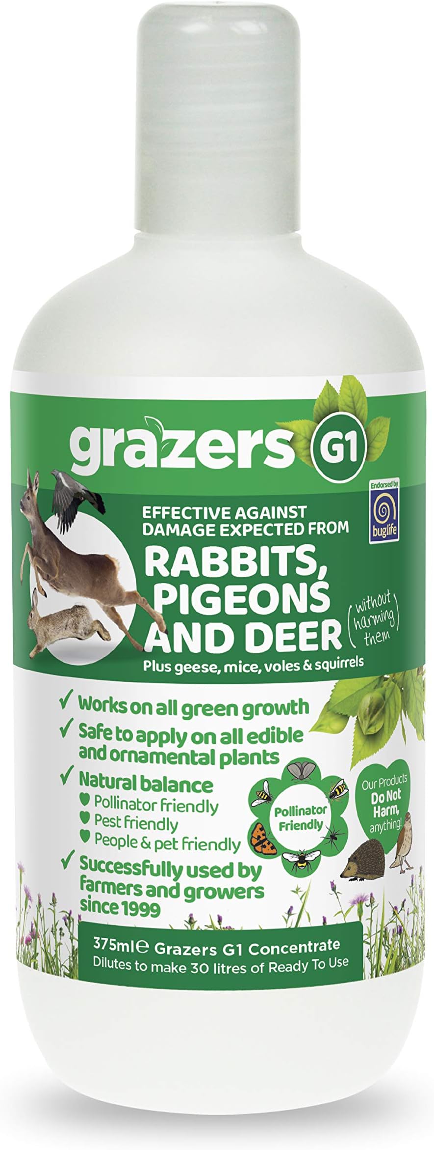 G1 Concentrate 750ml Effective Against Damage from Rabbits, Pigeon, Deer Etc (Treats Up to 2000m2)