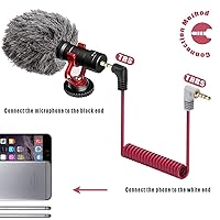 Vista 2 de Cable TRS a TRRS de 0.138 in, adaptador de cable de micrófono compatible con iPhone, Smartphone, tabletas con Rode SC7, VideoMic, VideoMicro Go