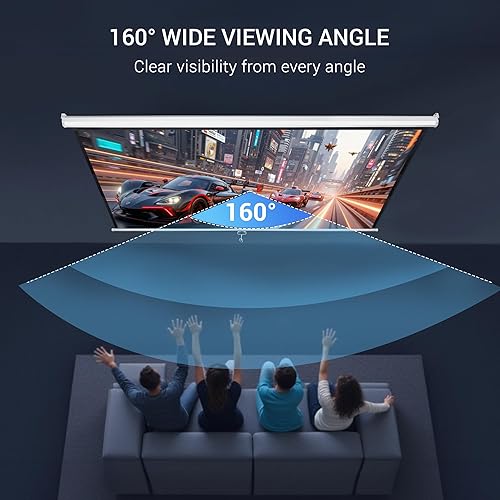 Miniatura 4 de ZENY Pantalla de proyector portátil extraíble, pantalla de proyección de video 1610 de 100 pulgadas, cine en casa, pantalla de proyector retráctil,