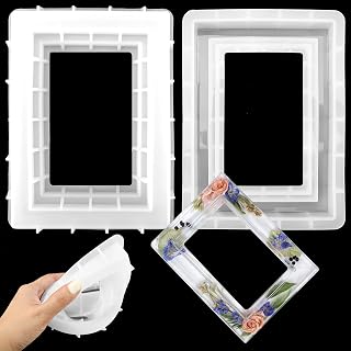 BuleVina 8x6 Inch Resin Picture Frame Silicone Mold - Reusable Epoxy Casting Mold for DIY Photo Crafts, Home Decor & Handmade Gifts