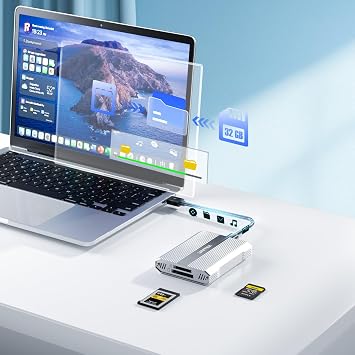 Unitek CFexpress Type A and SD4.0 UHS-II Memory Card Reader, 10Gbps USB 3.2 Gen 2, CF Express Reader for CFexpress Type A/SD/SDHC/SDXC/SDUC, Plug and Play, Compatible with Windows/Mac/Linux/Android
