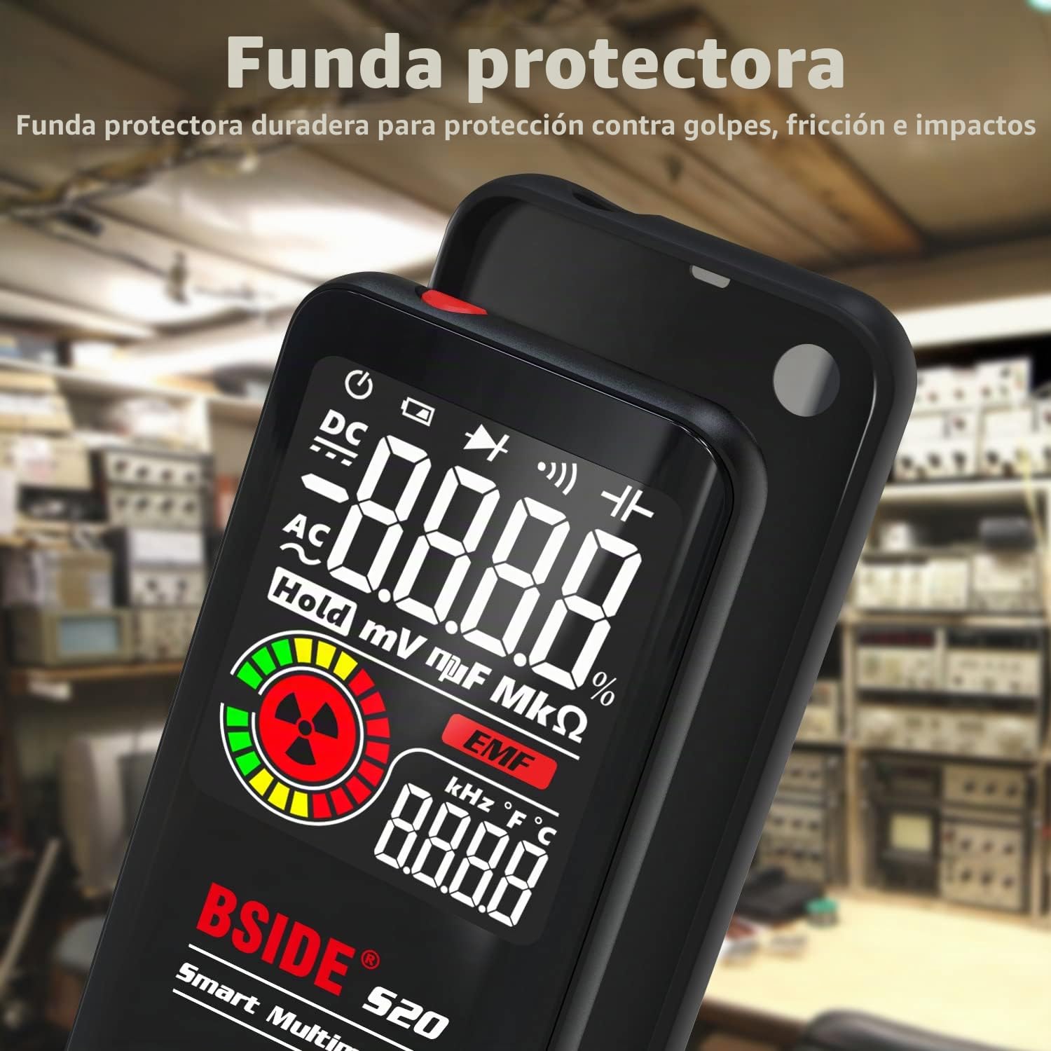 BSIDE Multímetro digital recargable LCD EBTN color 3 resultados Multímetro inteligente 9999 cuentas Detector EMF rango automático Resistencia Capacitancia Diodo Frecuencia Comprobador de voltaje