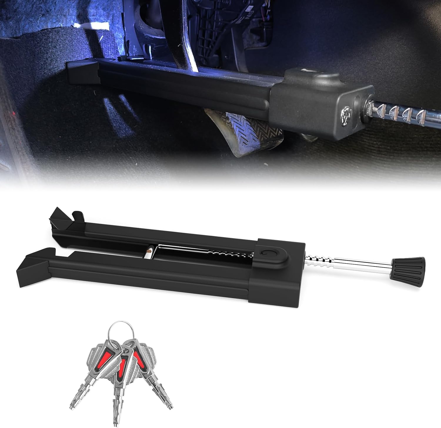 Brake Pedal Lock - Car Anti Theft Device with Led, Pedal Lock Anti Theft Car Security, 3 Second Install Car Theft Prevention Device for SUV/Truck/Van