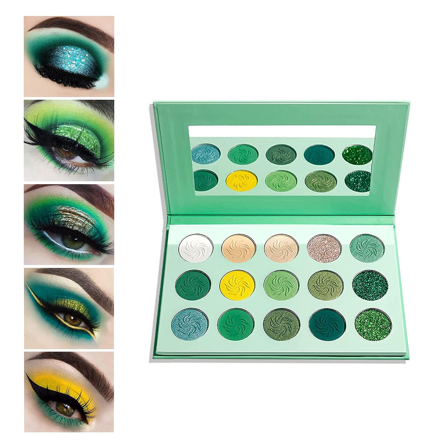 CAHIUYOA Green Eyeshadow Palette - Long Lasting Colors