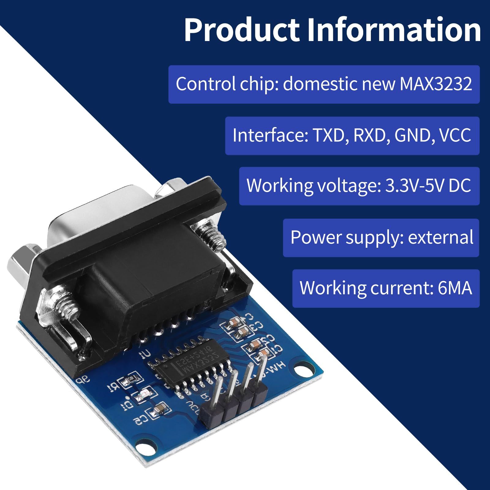 RS232 Zu TTL UART Modul – Mit ESD-Schutz Und 6-poligem Dupont-Kabel
