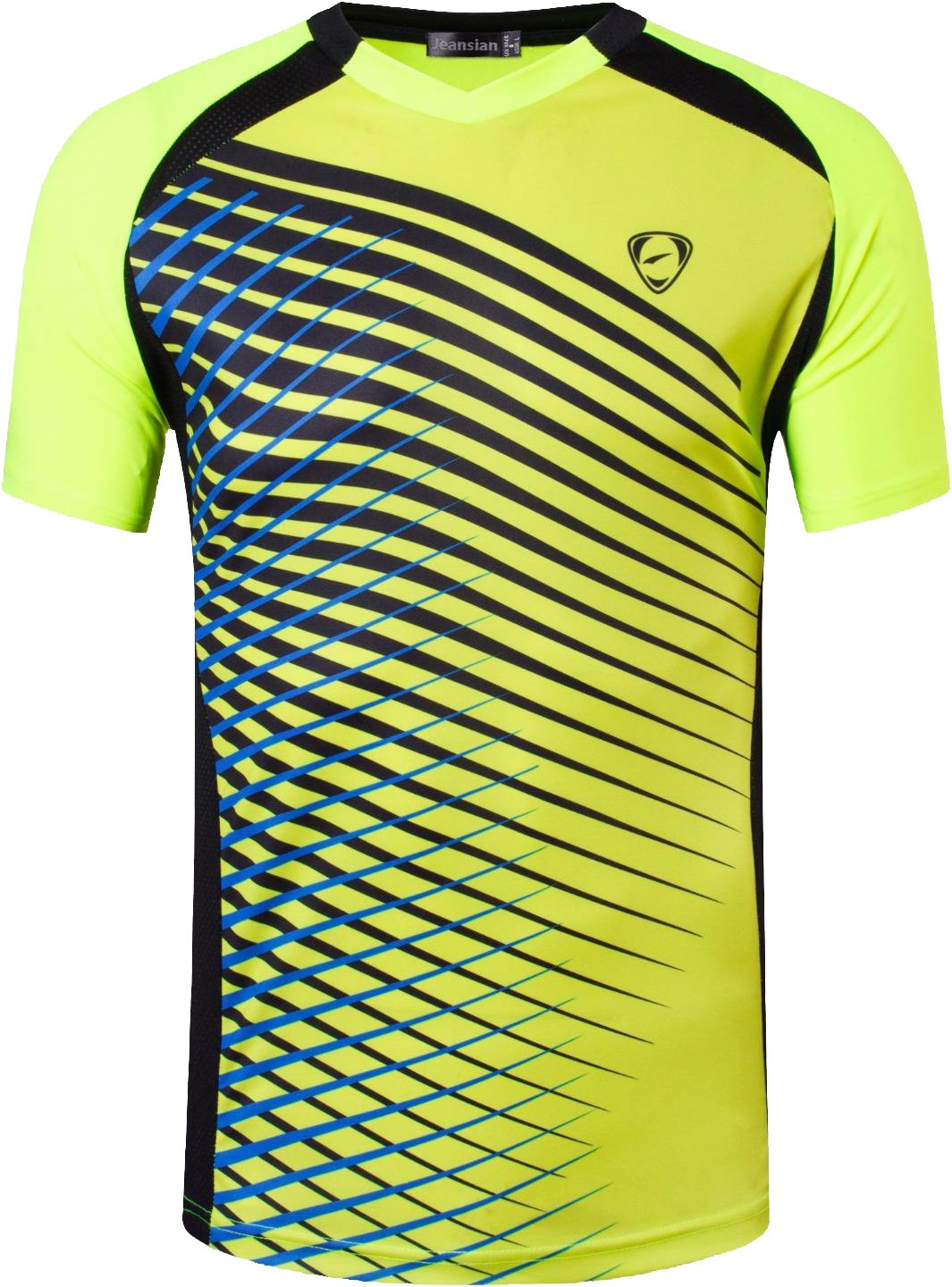 jeansian Men's Sport Quick Dry Fit Short Sleeves T-Shirt Tees Shirt Tshirt Tops Golf Tennis Running LSL230 GreenYellow M