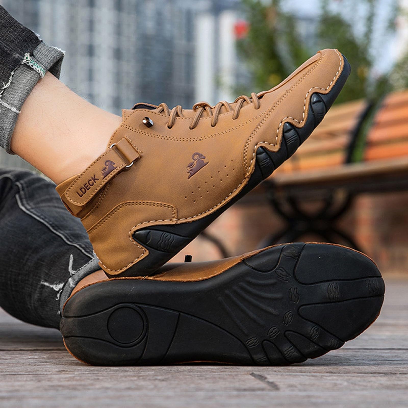 Bottes hautes en daim faites à la main en Italie, Beck Shoes Baskets décontractées légères et imperméables for hommes, chaussures pieds nus for hommes for la randonnée et la conduite, bottes Chukka