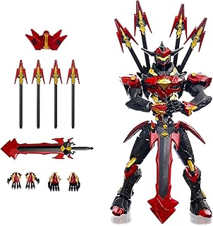 T13 Action Figures,Multi-Jointed Movable Mecha Samurai Robot Figures with Sword,Articulated Cool Posable Dummy13 Display Model for Collectors Desktop(Assembly Required)(Black-Red)