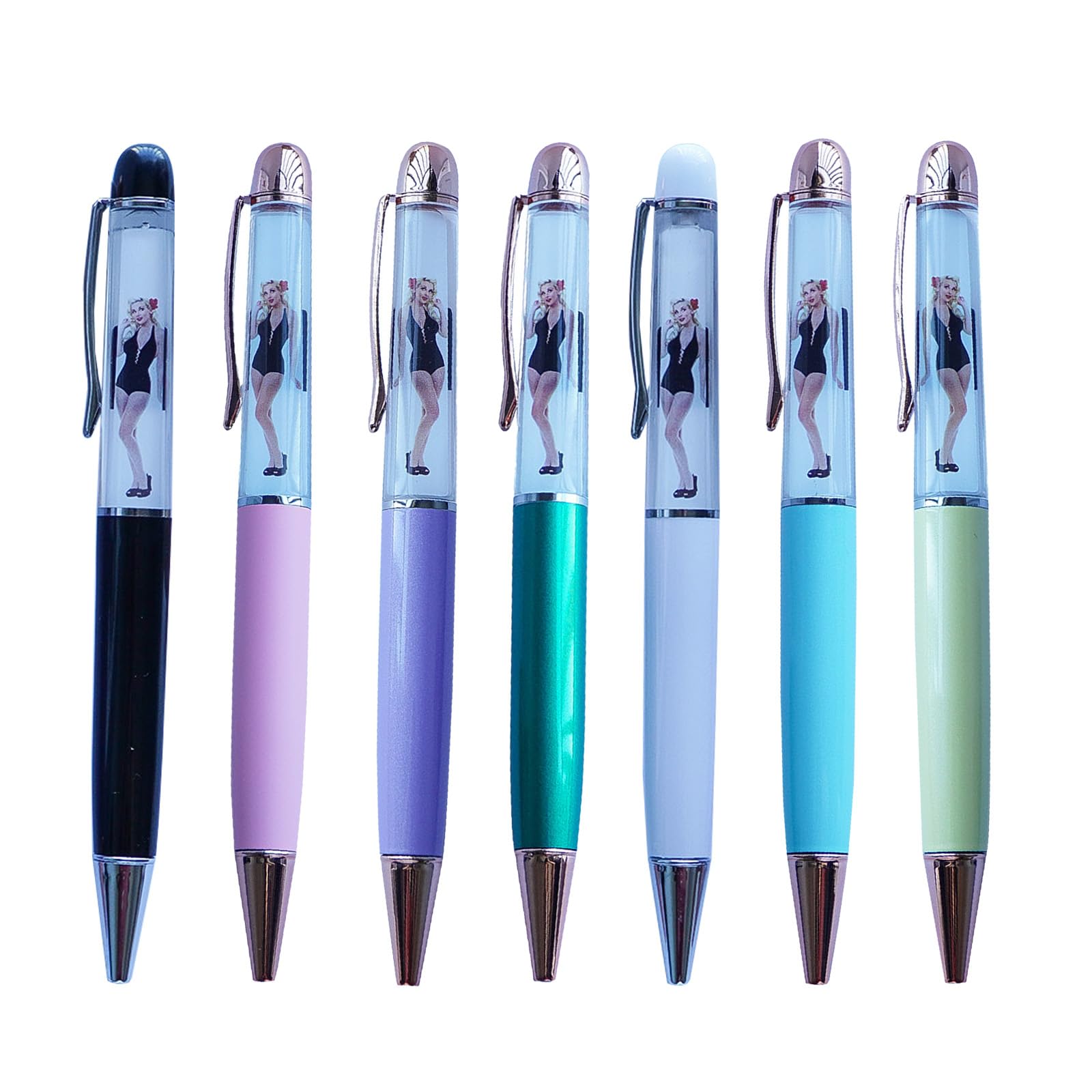 Sikyby Naked Lady Girl Fun Writing Journaling Office Pen Floating Floater Tip And Strip Kawaii Ballpoint Nude Pens For Adult Women Men Nice Gift(7 PCS) — image 1