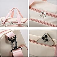 Vista 41 de Pequeña bolsa de gimnasio para mujer, bolsa de viaje con compartimento para zapatos