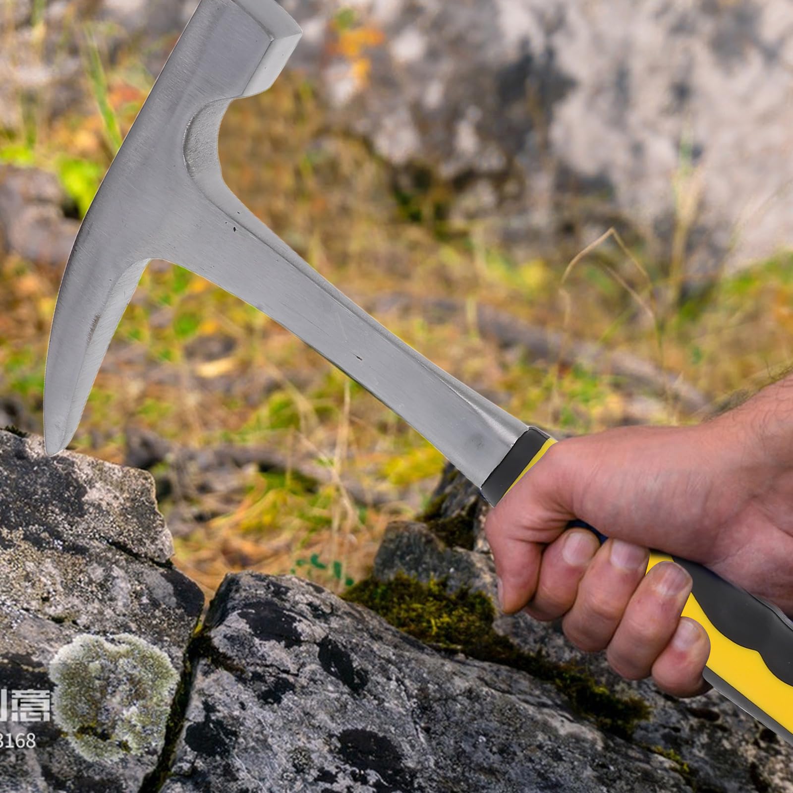 Healeved Martillo de Geología y Actividades al Aire Libre Adecuado para Exploración con Mango Ergonómico y Absorbe Golpes, de Acero Alto Carbono y Tpr