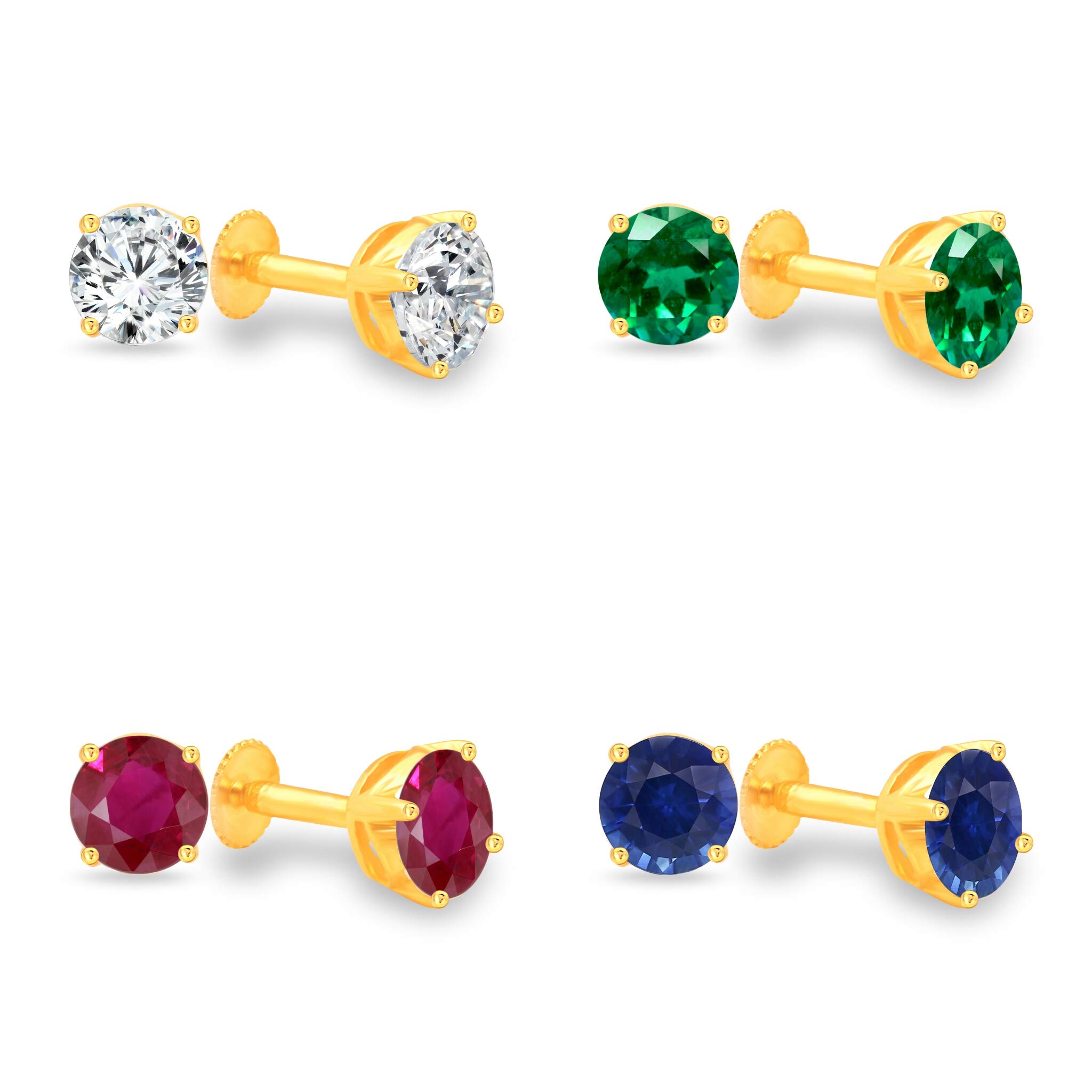 Vighnaharta Multi Color Gemstone Solitaire (South Pattern Back Screw) Gold Plated Alloy Stud Earring Set Valentine Day Gift For Men Women & Girls- [Vfj1038Erg-Cmb] (B07MXKGC6F) Amazon Price History, Amazon Price Tracker