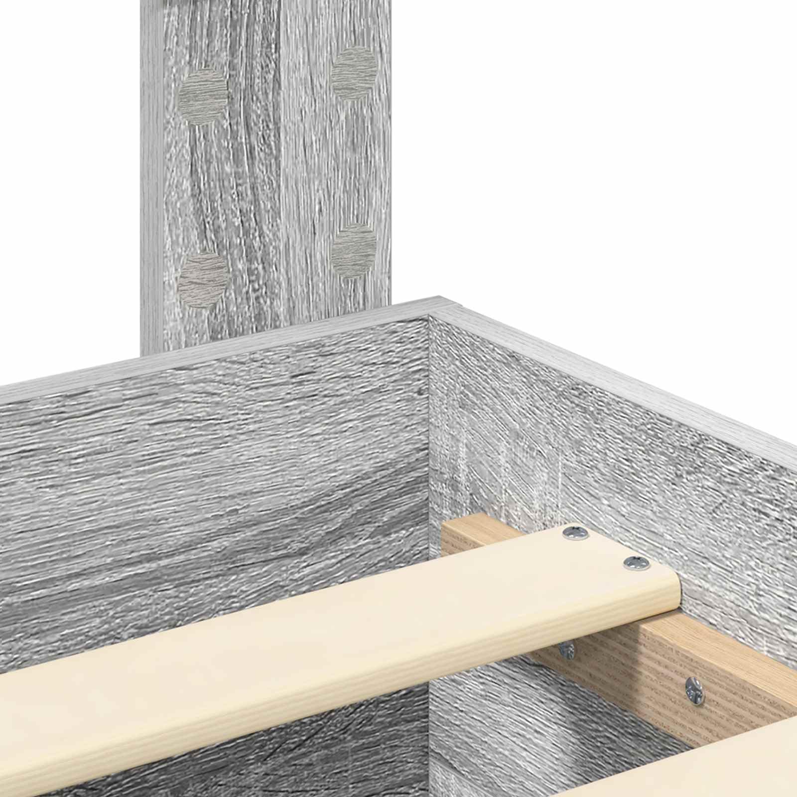 vidaXL Estructura de Cama con cajón con cabecera Madera contrachapada, Diseño de Dormitorio Moderno, soluciones de Almacenamiento, Cama Elegante, área de Descanso útil, Muebles con Estilo