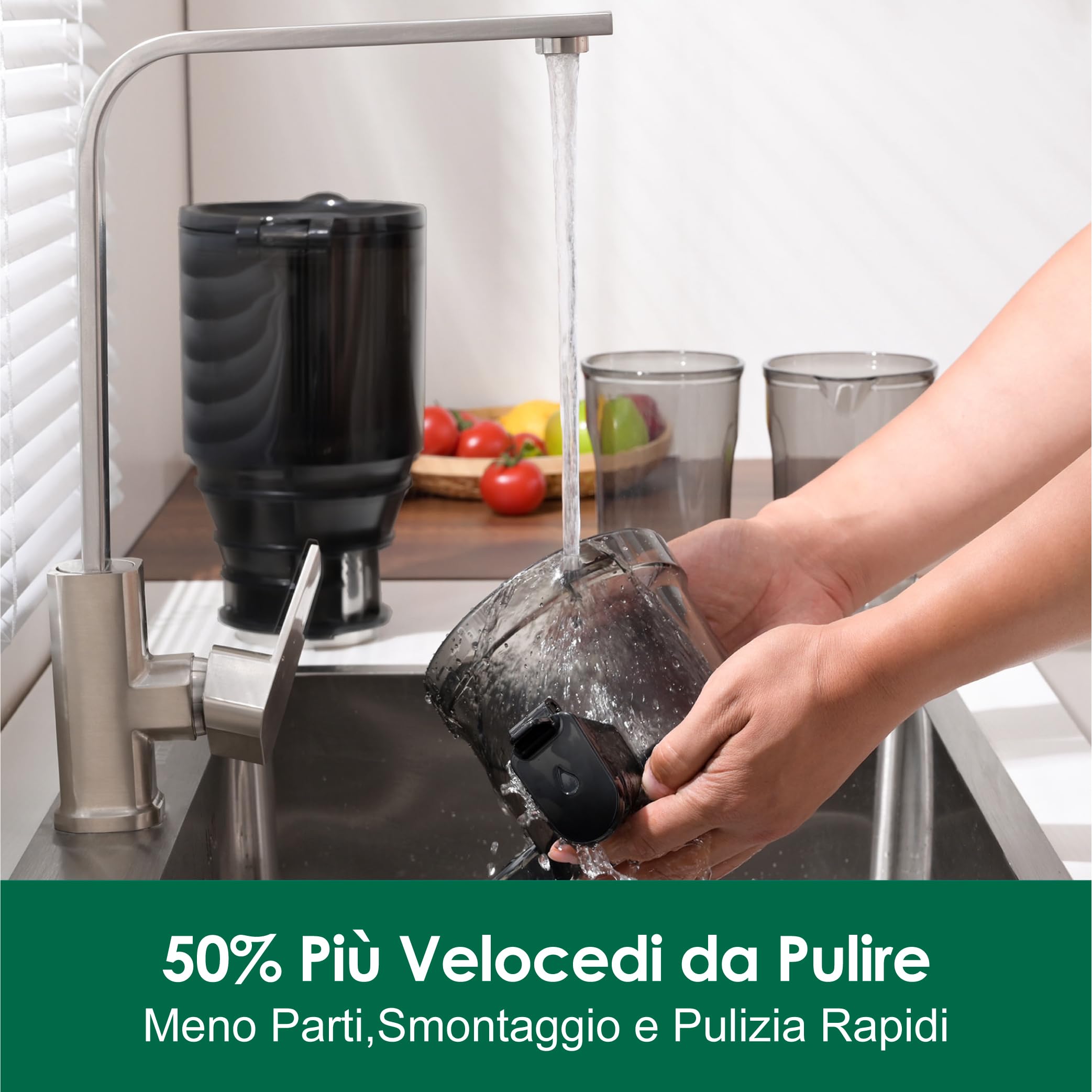 Estrattore Frutta e Verdura,Fretta Estrattore di succo con apertura di 135mm,Capacità 1,8L Adatta a Frutta e Verdure,Facile pulito,Senza BPA