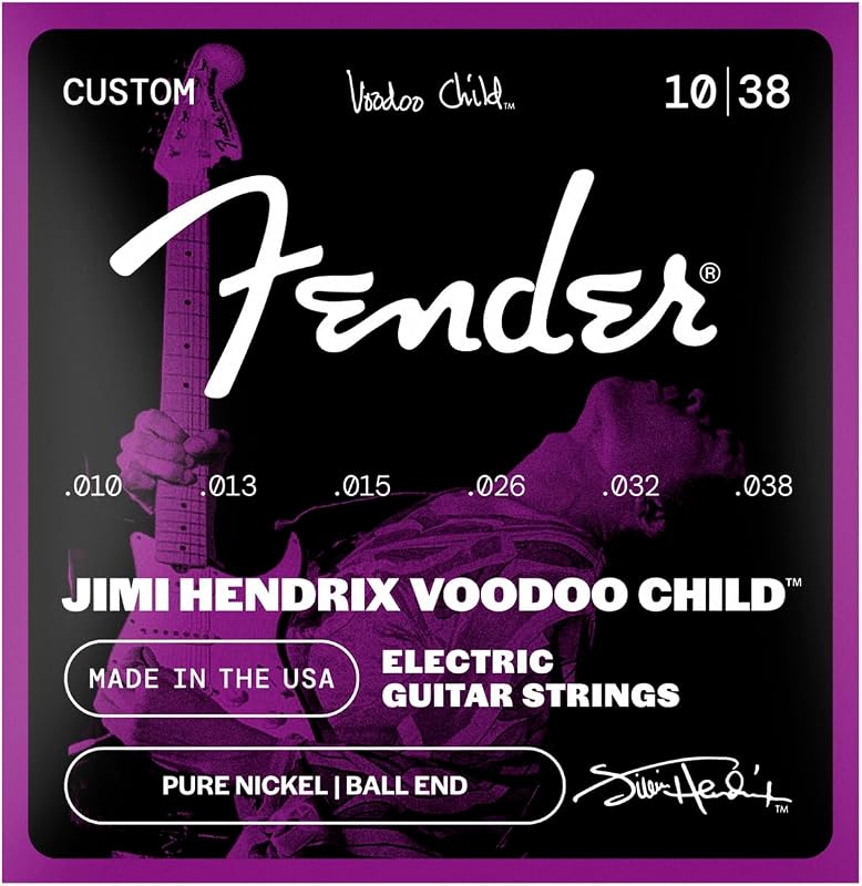 Fender Hendrix Voodoo Child Electric Guitar Strings, Vintage Nickel, Ball End .010-.038