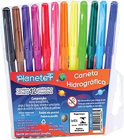 Caneta Hidrográfica, Planeta T, Estojo com 12 Cores