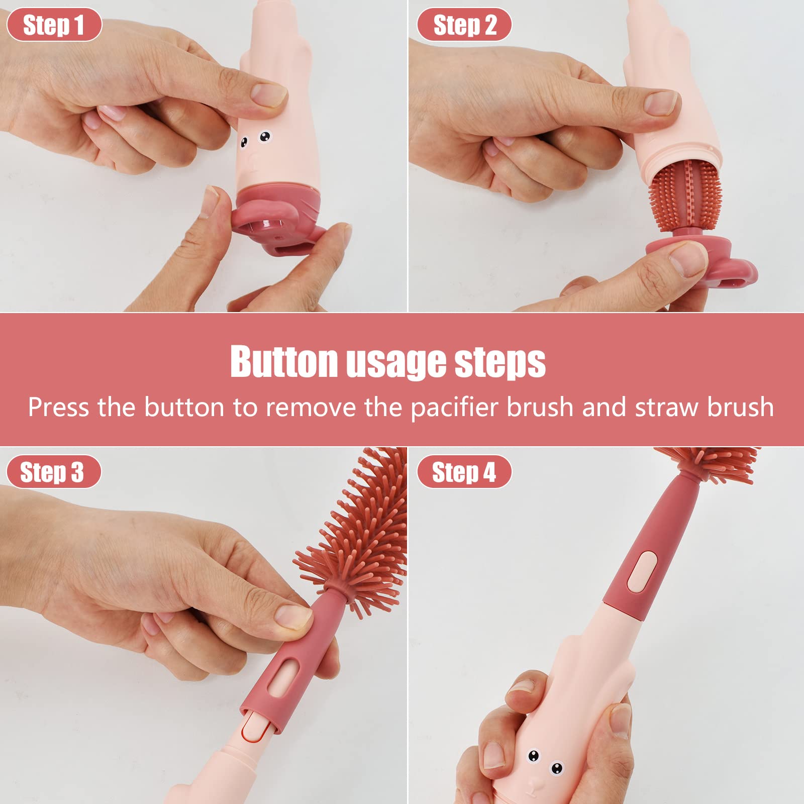 Healeved Spazzola Per Cannucce Biberon In Nylon Di Pulizia Per Ragazza Strumento Per Pulire Cannucce E Biberon Cannuccia Robusta E Flessibile Design Sottile Per Pulizia Facile - Foto 10