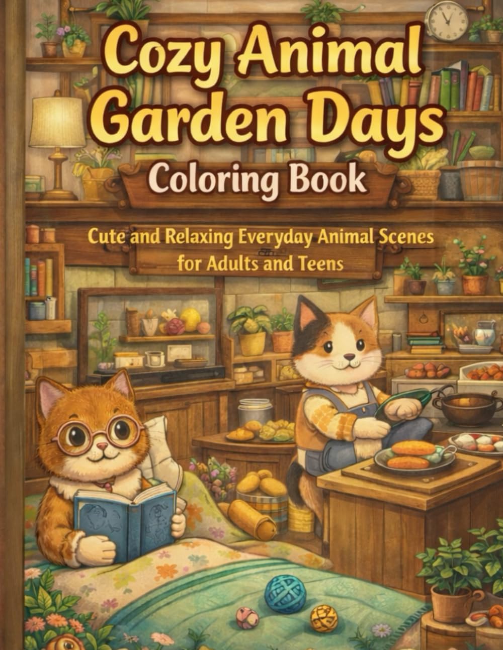 Cozy Animal Garden Days: Cute Garden Animals Coloring Book (Cozy Animal Coloring Series)