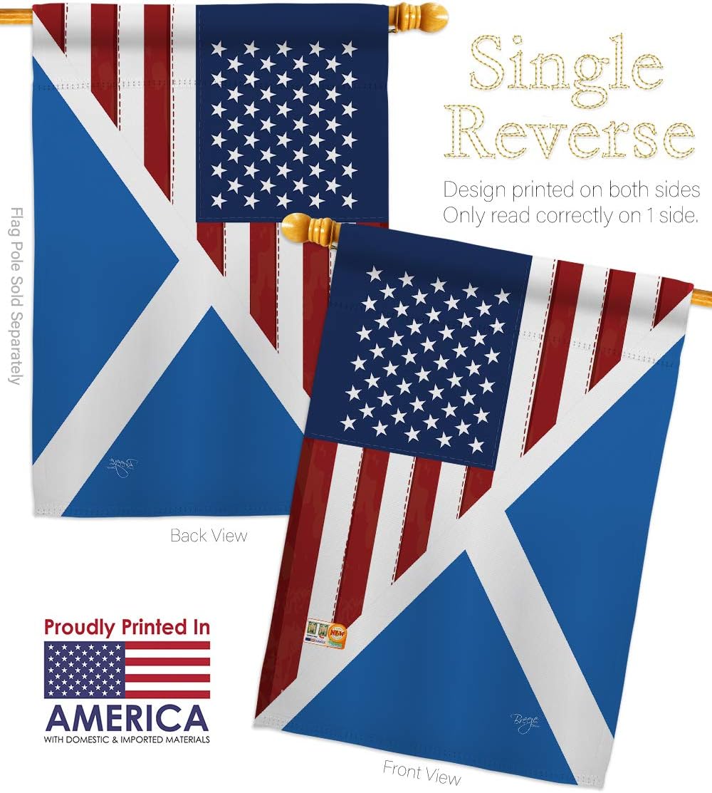 US Scotland Friendship House Flag Regional USA American Alliance World Country Particular Area Small Decorative Gift Yard Banner Made In 28 X 40