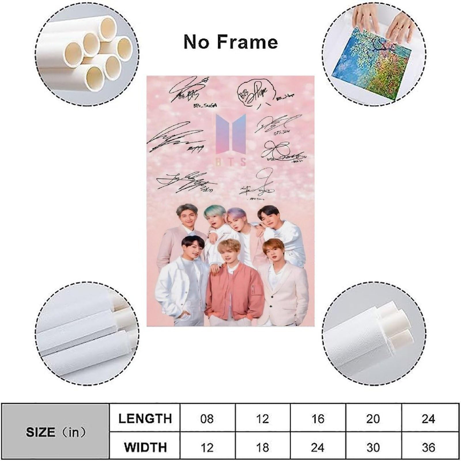 Bts Signed Art Poster Family Bedroom Decoration Send Friend Couple