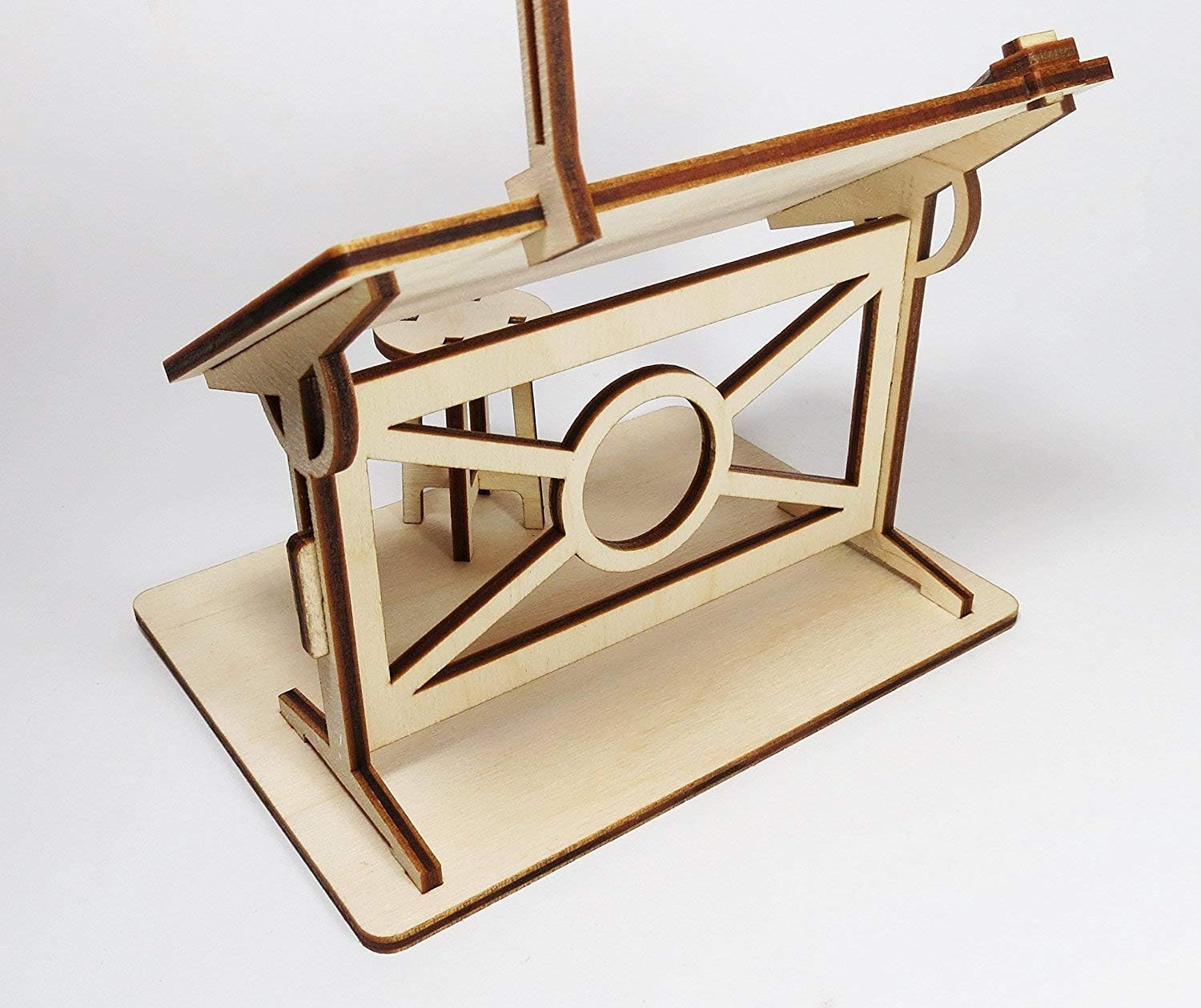 StonKraft Wooden 3D Puzzle Miniature Drafting Table - Home Decor, Construction Toy, Modeling Kit, School Project - Easy to Assemble