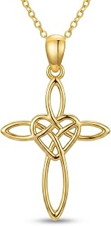 Gold Cross Pendant for Women 18K Gold Cross Necklace 18K Gold Jewelry Religious Gift