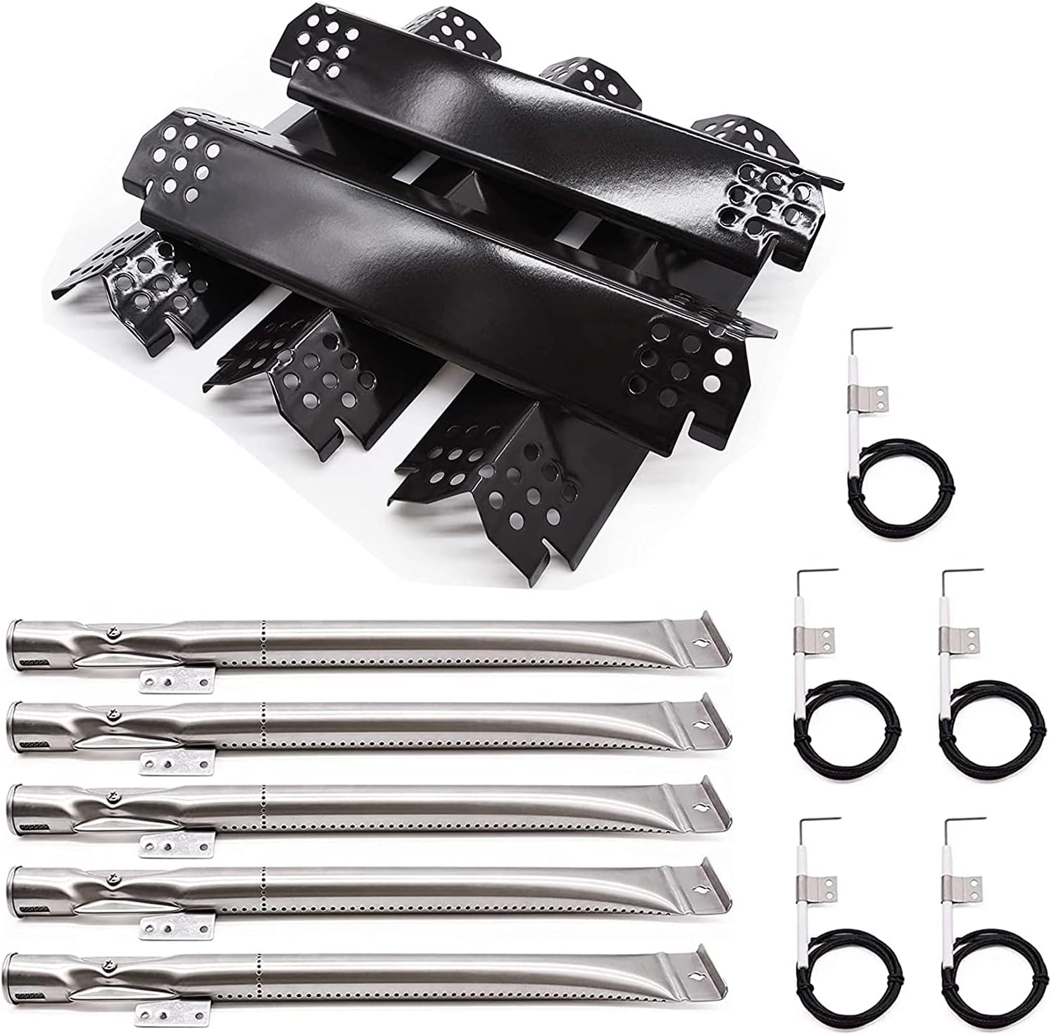 4 Piastre Termiche Per Barbecue In Acciaio Inox 41x14 Cm – Universali Per Outback, Weber, Charbroil, Kenmore, Napoleon