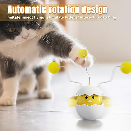 Miniatura 5 de Juguetes interactivos para gatos de interior, juguete de varita para gatitos con polluelos llorados, juguete giratorio para gatos, juguete