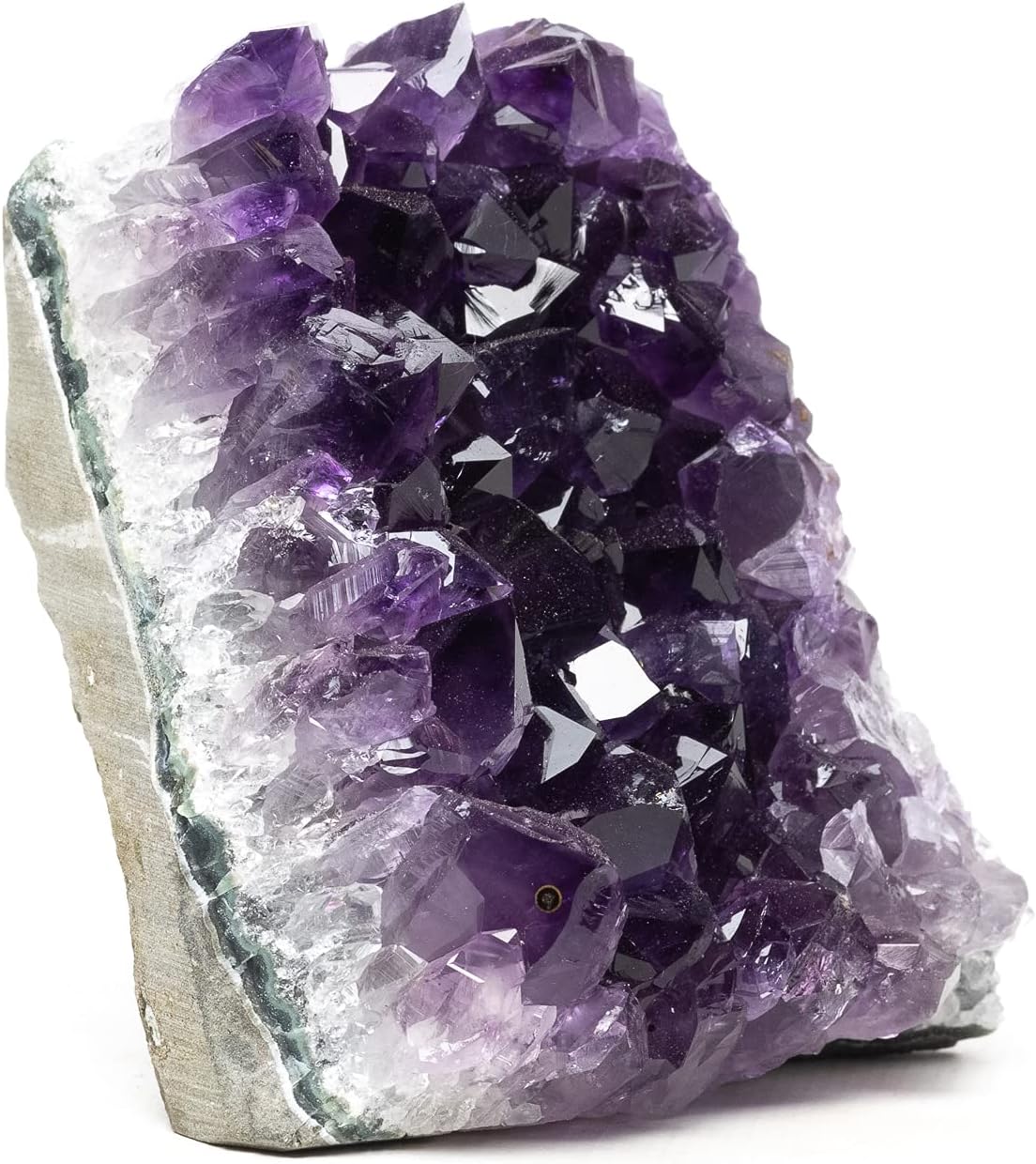 Uruguayan Amethyst Crystal Clusters Cut Base from Basalt Plus, Bonus Mineral Included (1 to 1.5 lbs, Deep Purple Amethyst)