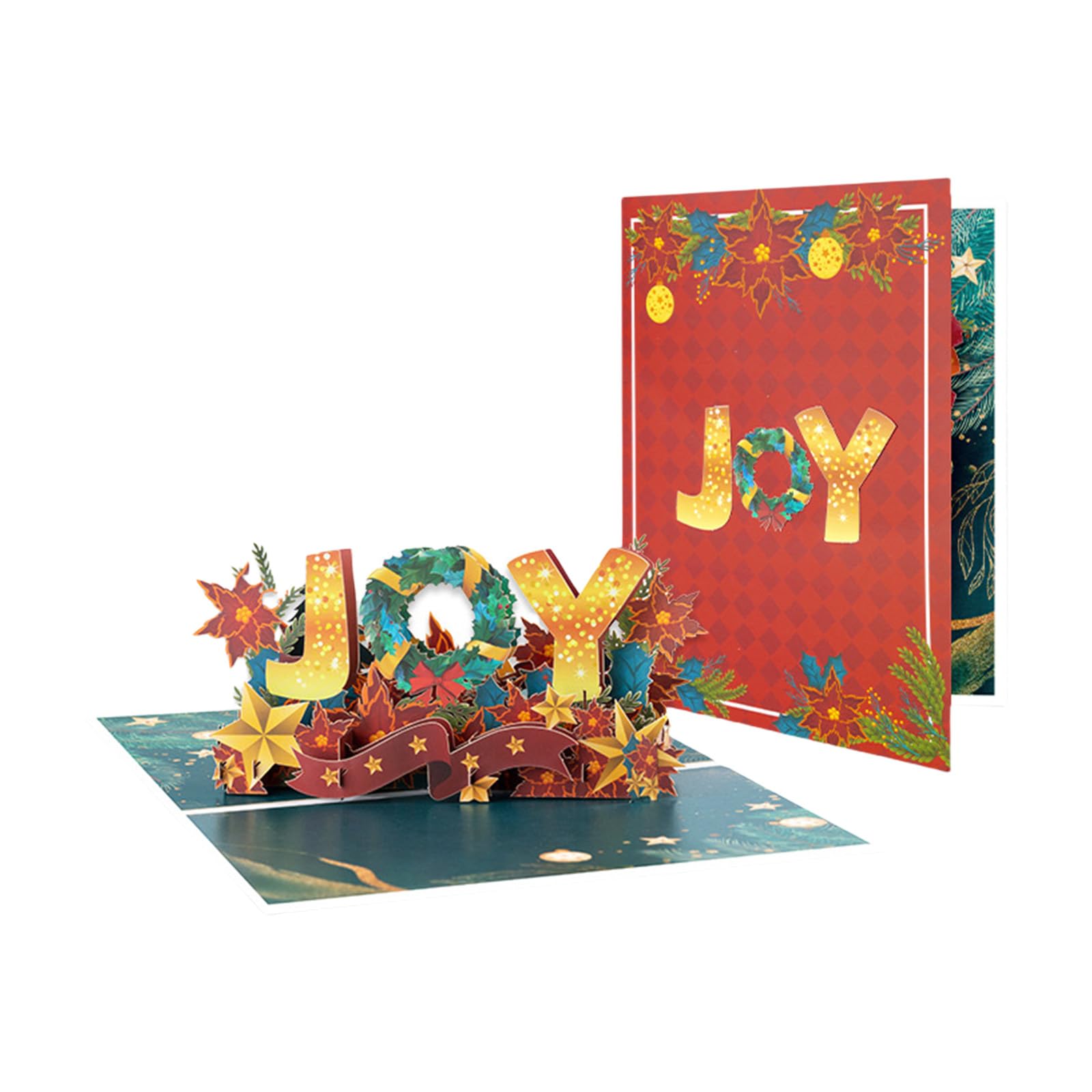 Elnwnnkc Joyful Folded Christmas Blessing Card Design for Family & Colleagues Merry Christmas Greeting Card