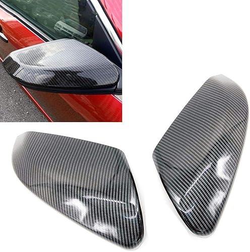 eRushAutoparts Cubierta de espejo de puerta lateral con estilo de impresión de fibra de carbono compatible con Civic 2016-2020 sin luces de señal
