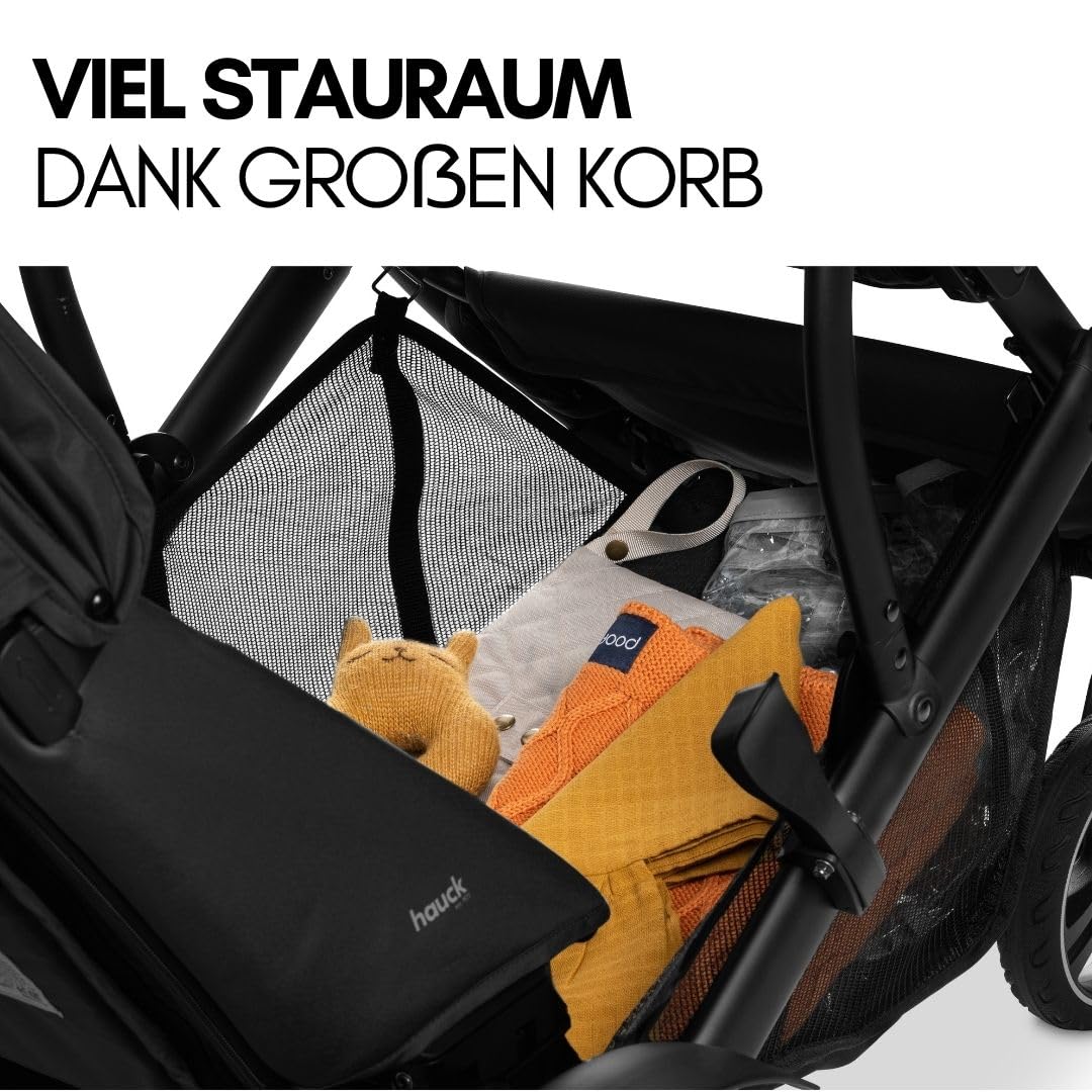 Hauck Duett 4 Geschwister Kinderwagen Buggy für 2 Kinder bis 36 kg Schwarz