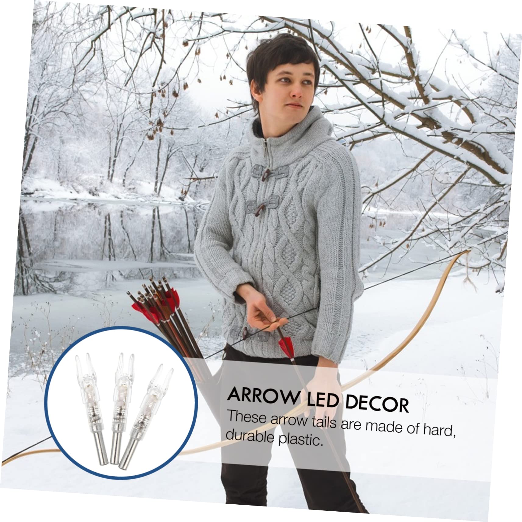 SUPVOX 3pcs Archery Led Lighted Arrow Nocks Luminous Arrow Tails Bow Accessory Kits