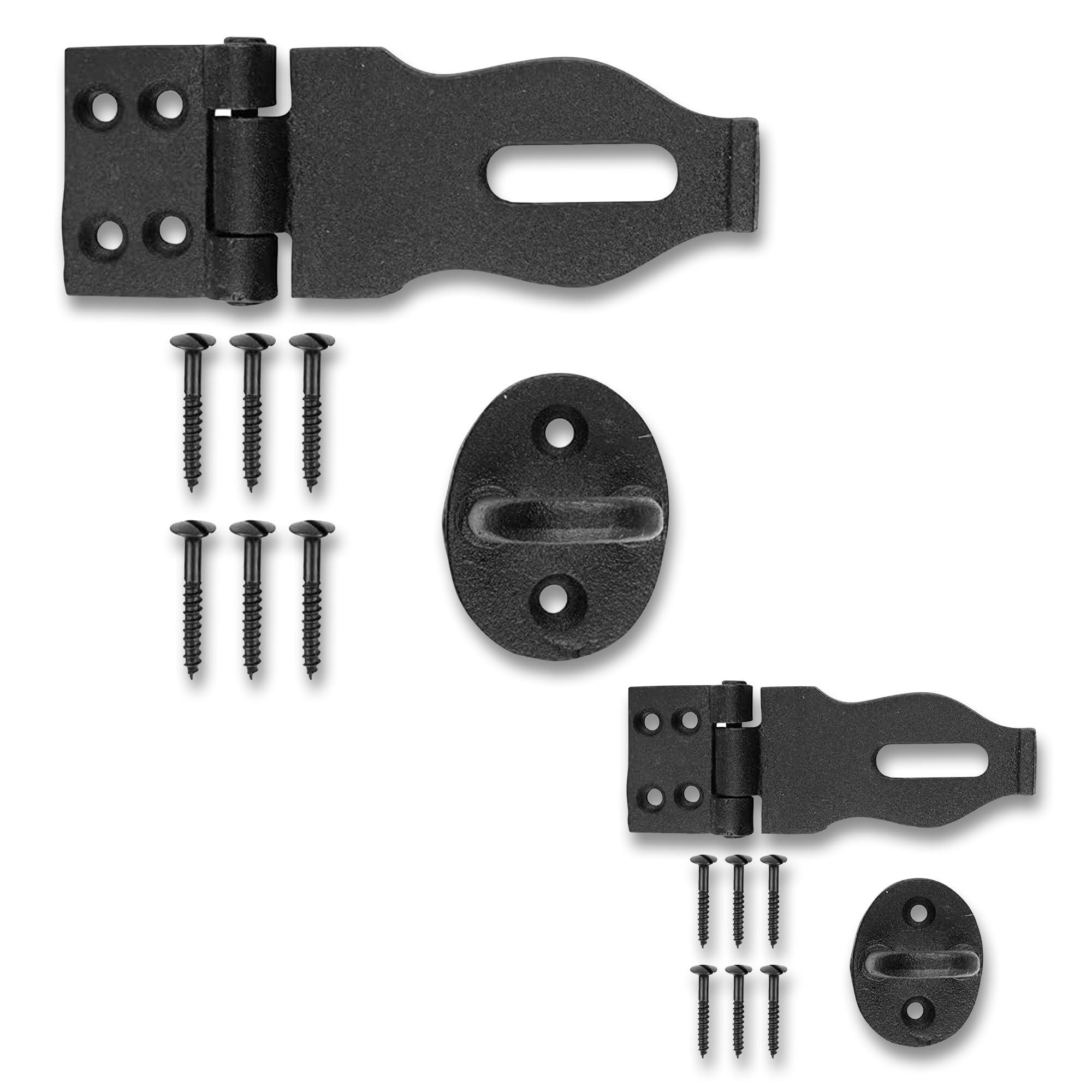 Renovators Supply Black Wrought Iron Hasp Door Latch - Heavy Duty