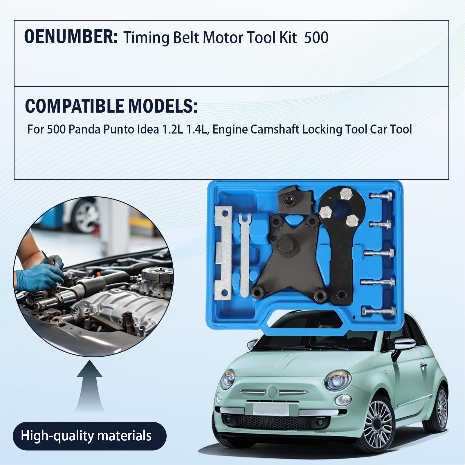 Strumento Cinghia Distribuzione per 500 DoblòPanda Grande Punto Ypsilon KA FO-rd 1.2L 1.4L 8V Kit Cinghia di Distribuzione Motore Kit Attrezzo Messa in Fase