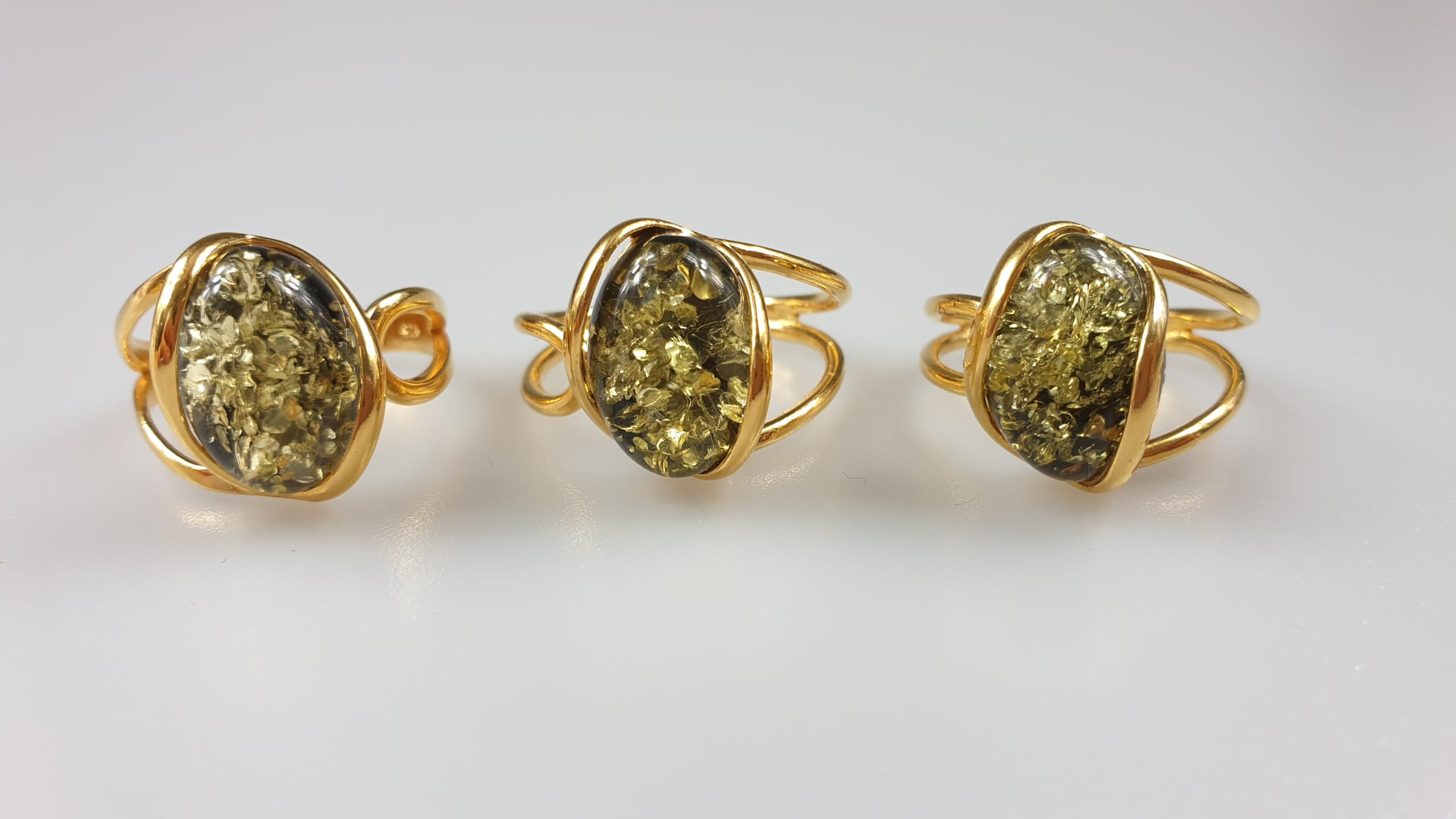 Ring, verstellbar, baltischer Bernstein, 925er Sterlingsilber, klein, Geschenk