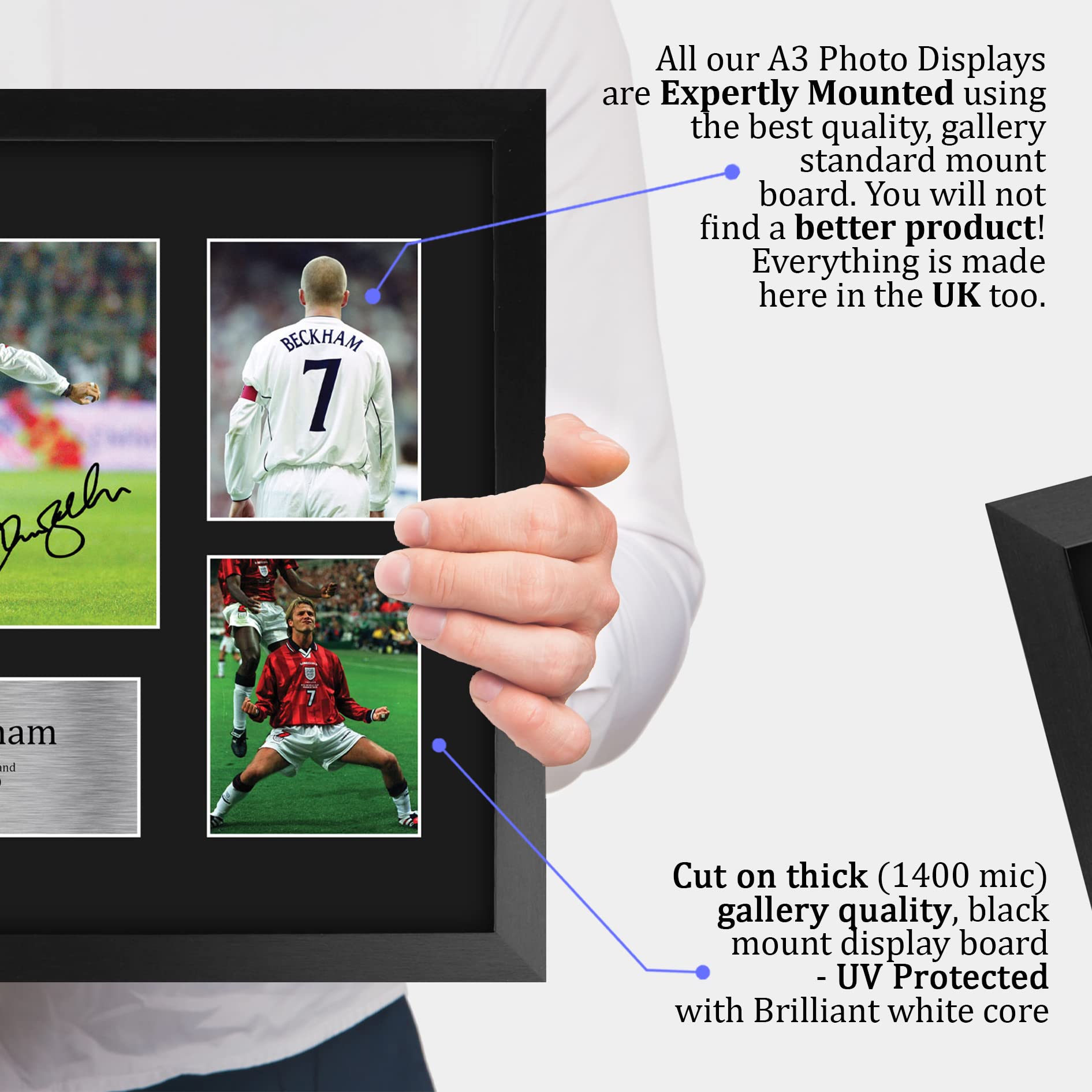HWC Trading FR A3 David Beckham England Gifts Printed Signed Autograph Picture for Football Fans and Supporters - A3 Framed - Image 4
