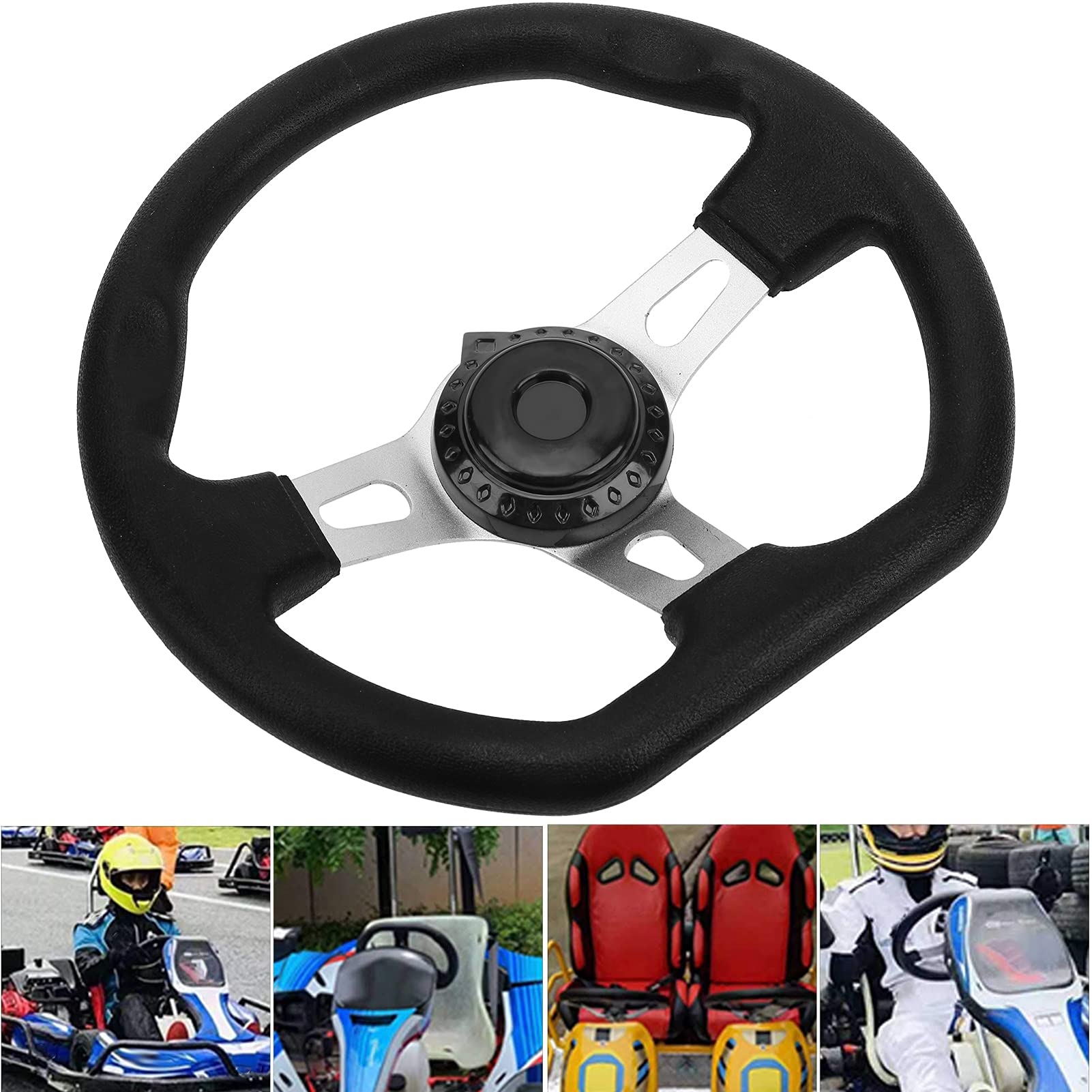 Volante De Kart, Volante De Carreras De Karts Volante De ATV Volante De Kart Volante De Kart Todoterreno 270 Mm Modificación De 3 Radios Universal Para Motores De 150 Cc Y 250 Cc