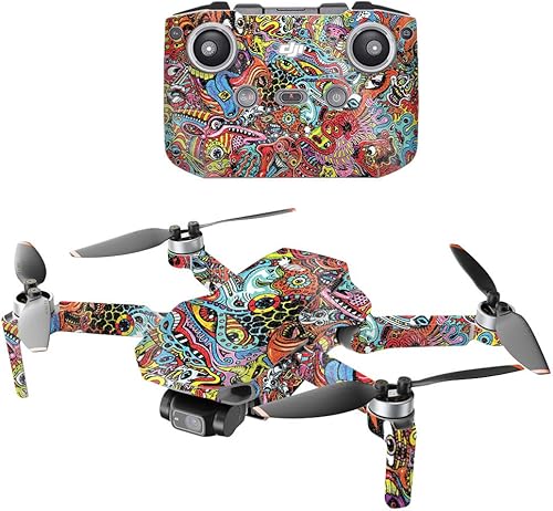 Miniatura 8 de MIGHTY SKINS MightySkins Glitter brillante compatible con DJI Mini 2 Dron portátil  Salpicaduras verde azulado  Acabado de purpurina protector,