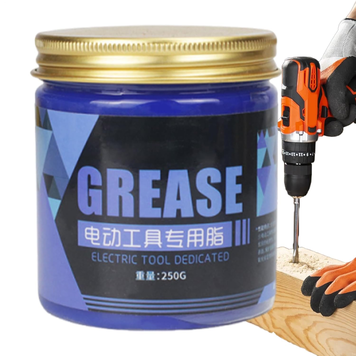 Heavy Duty Industrial Grease, 250g Hammer Bit Lubricant, Noise Reduction Paste for Mechanical Components, Drills, Auto Wheel Bearings, Garage, Workshops, Construction Sites
