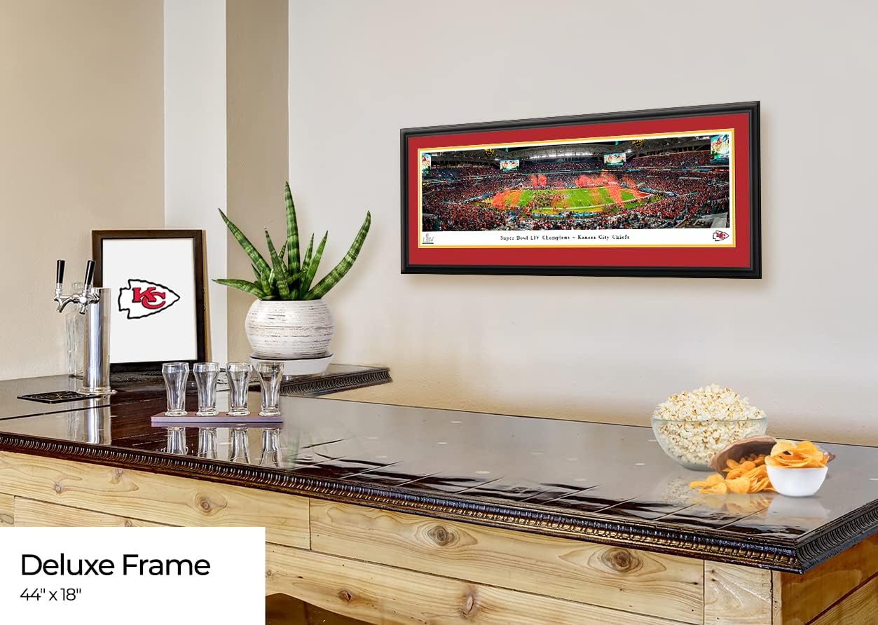 NFL Super Bowl LIV 2020 Champions, Kansas City Chiefs - 44x18-inch Double Mat, Deluxe Framed Picture by Blakeway Panoramas