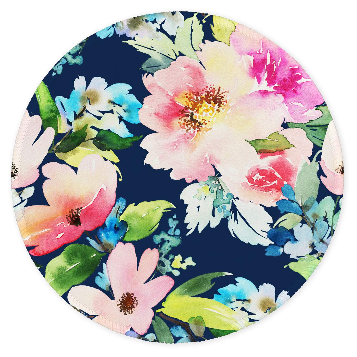 Auhoahsil Mouse Pad, 12 X 10 In Flower Theme Computer Mouse Pad For Desk, Premium-Textured Non-Slip Rubber Stitched Edges Waterproof Square Mouse Mat For Gaming Work Wireless Mice, Black