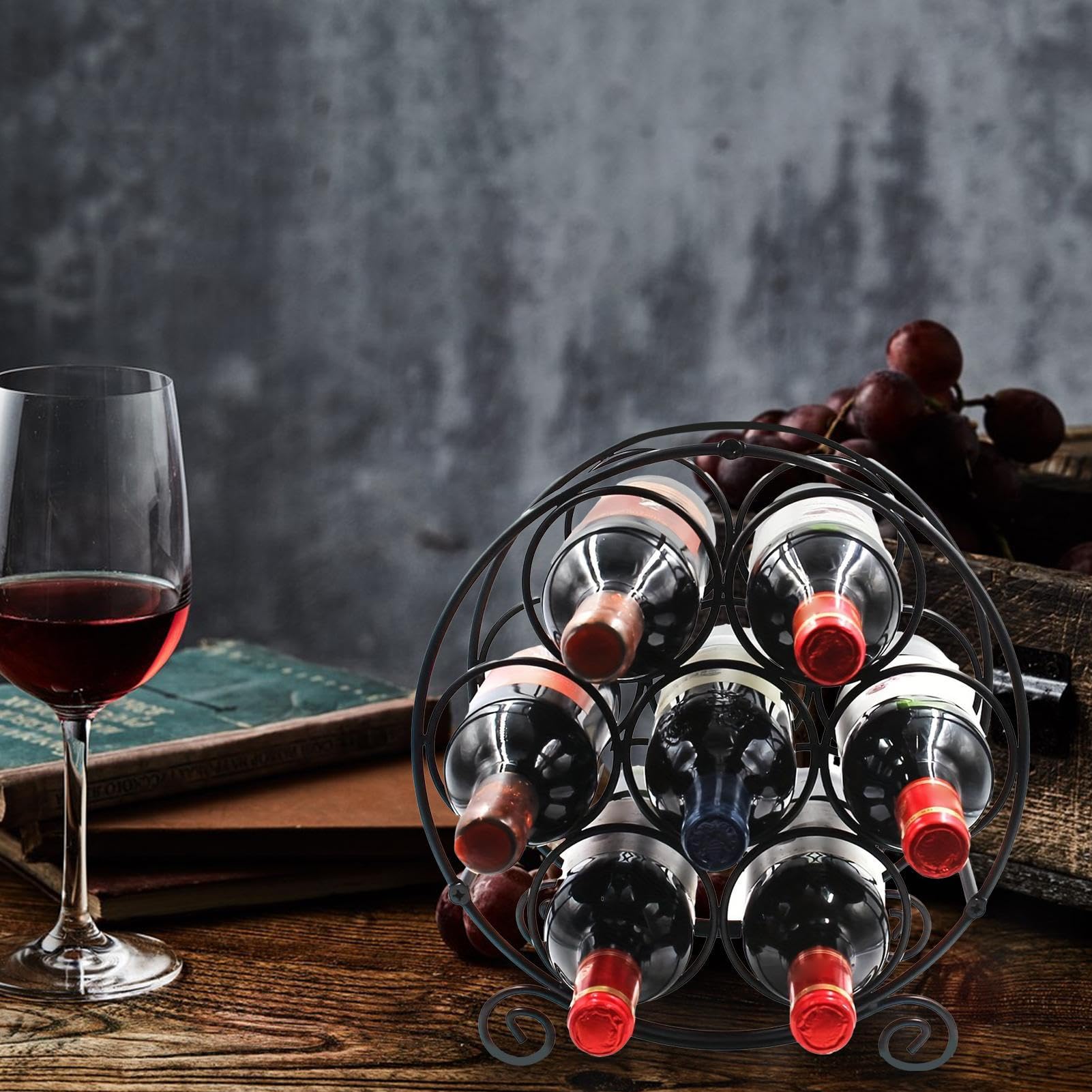 Présentoir à Bouteilles pour Comptoir Support de stockage en métal de forme | Porte-Bouteilles de Table Pour La Maison, Le Salon, Le Cellier, Le Plan De Travail, La Cuisine, Le Bar, Les Fête