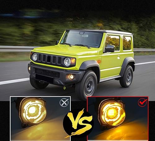 Miniatura 10 de Jimny JB64 JB74 LED faro modificado 24W (12W*2) DC 9-18V luz diurna función de señal de giro ámbarblanco H30.7 diseño especial Jimny piezas